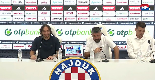 Hajduk Split manager Gennaro Gattuso told his player to 'f*** off' during a press conference