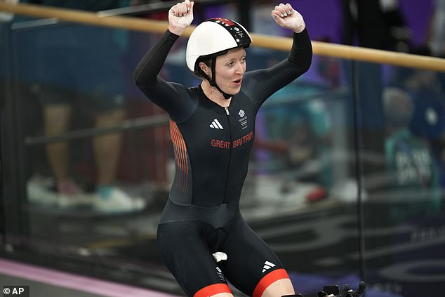 Anna Morris celebrated joyously after Team GB achieved another cycling medal