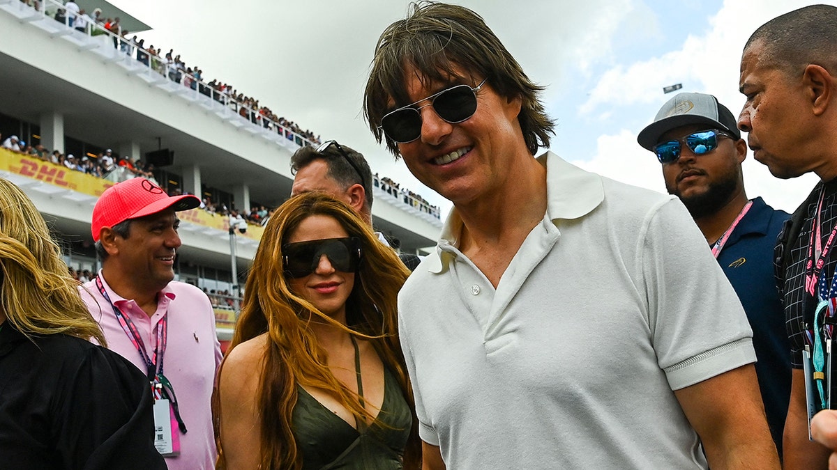 Tom Cruise and Shakira at the Grand Prix