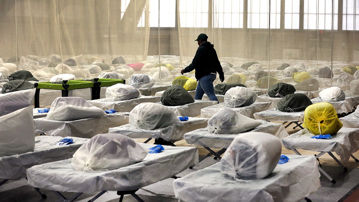 Beds for migrants at Massachusetts shelter