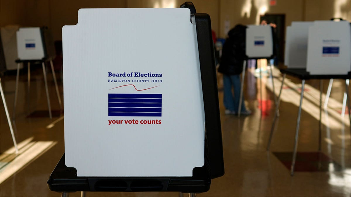 Morning light shines through a polling station on Ohio primary election day in Knox Presbyterian Church in Cincinnati, Ohio, on March 19, 2024.