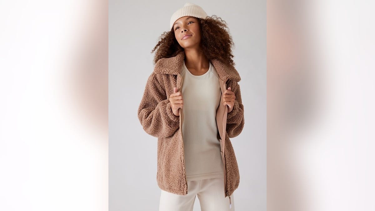 Stay cozy and warm in a fleece jacket.