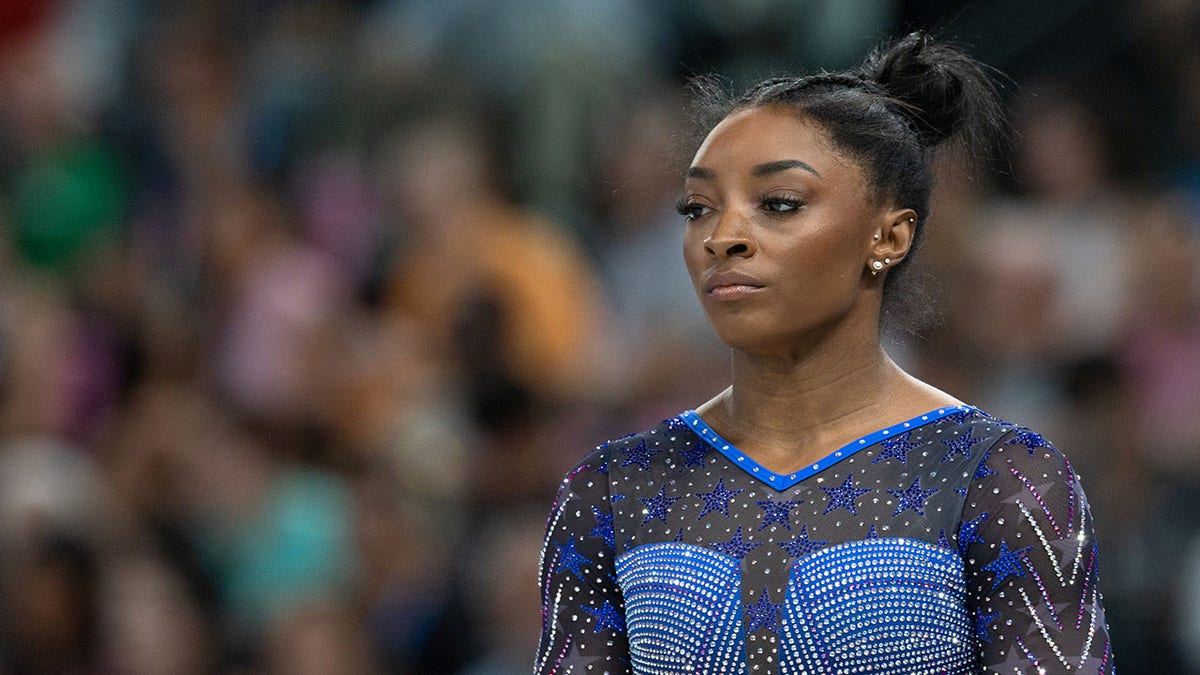 Simone Biles observing