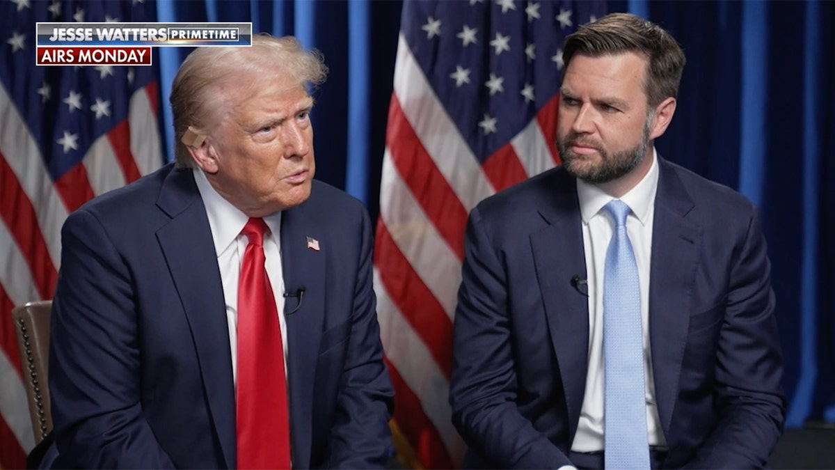 President Donald Trump with his running mate J. D. Vance