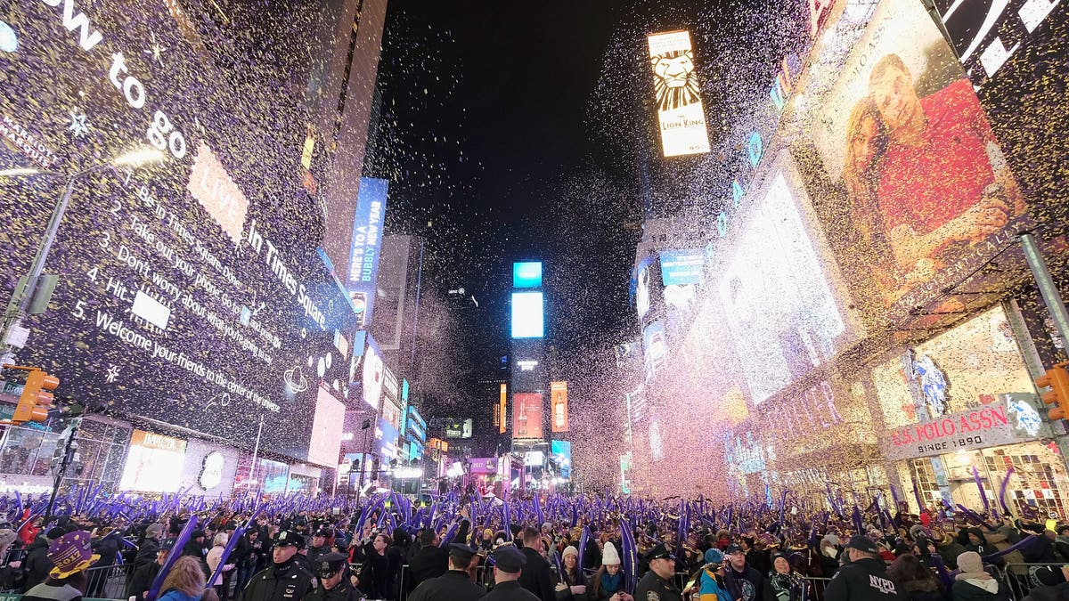 Times Square during New Year's Eve festivities