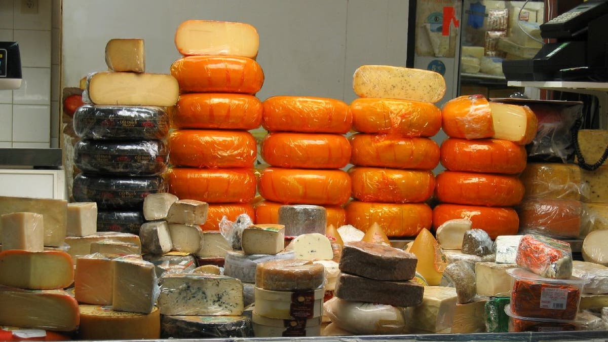 Variety of cheese on deli counter