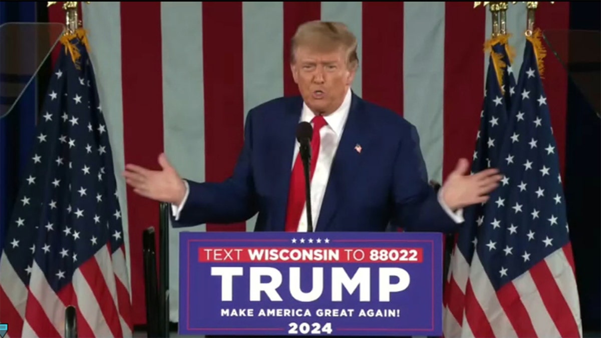 Donald Trump at a rally in Waukesha, Wisconsin